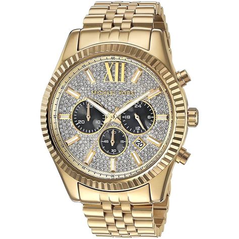 michael kors mk8290|oversized lexington gold tone watch.